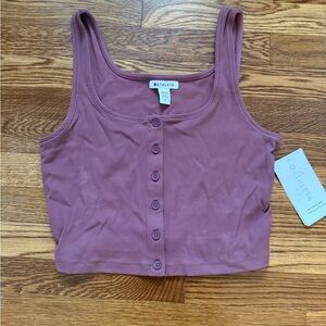 Athleta Half Moon Tank Button-Front Women's Top